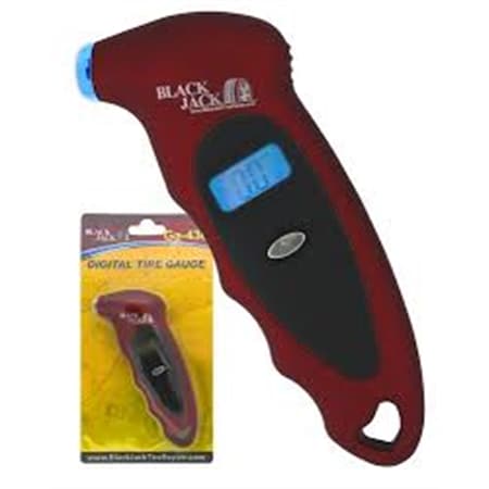 Blackjack Tire Supplies Maroon Plastic Digital Tire Gauge W/Light GA-430
